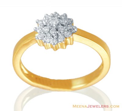 18K Fancy Floral Diamond Ring ( Diamond Rings )