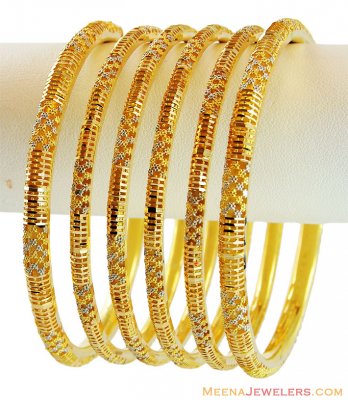 22k Fancy Filigree Bangles Set ( Set of Bangles )