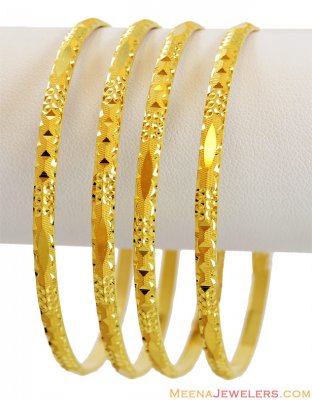 Laser Cut Machine Bangles 22k Gold ( Set of Bangles )