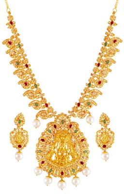 22K Exclusive Temple Necklace Set ( Gold Designer Sets )