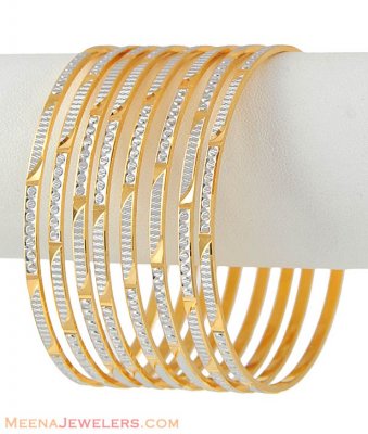 Gold Fancy Two Tone Bangles ( Two Tone Bangles )