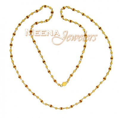 22K Gold Chain with Rudraksha ( 22Kt Long Chains (Ladies) )