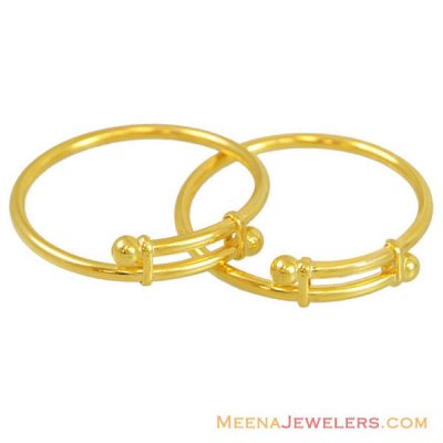 22K Plain Kids Bangles ( Pair) ( Baby Bangles )