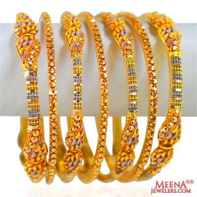 Antique Bangles Set 22K (7 Pcs) - BaKa25371 - 22k gold Exclusive ...