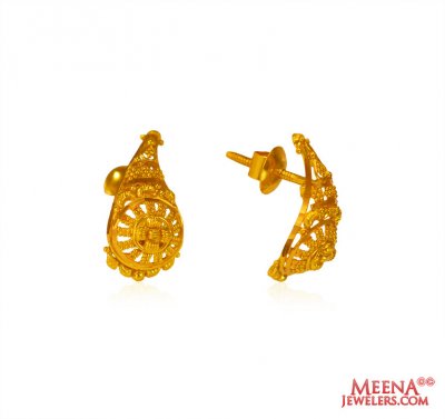 22k Gold Earrings  ( 22 Kt Gold Tops )