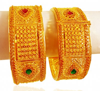 22KT Gold Designer Kada (2 Pcs) ( Kadas )