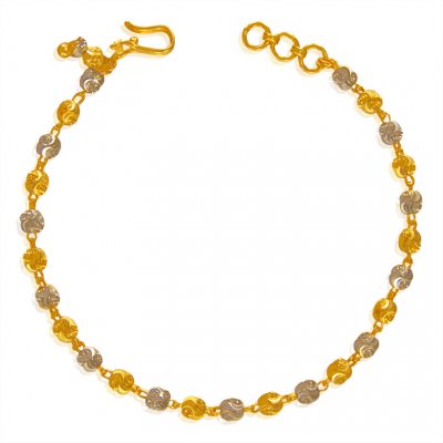 22 Kt Gold Two Tone Bracelet ( Ladies Bracelets )