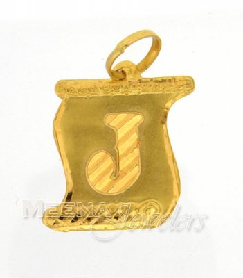 22Kt Initial Pendant (J) ( Initial Pendants )