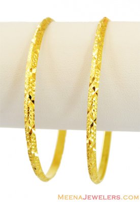 Machine Cut Gold 22k Bangles  ( Gold Bangles )