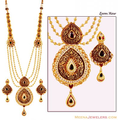 22k Antique Long Patta Set ( Bridal Necklace Sets )