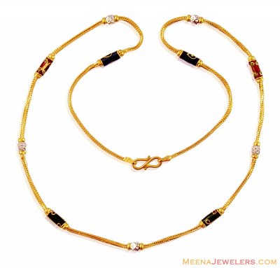 Meenakari Gold Chain ( 22Kt Gold Fancy Chains )