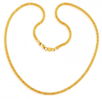 22K Gold Flat Thin Chain ( Plain Gold Chains )