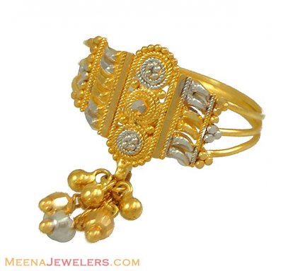 Indian Gold Ring (two tone) ( Ladies Gold Ring )