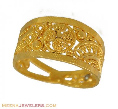 India Filigree Ring (22 Karat) ( Ladies Gold Ring )