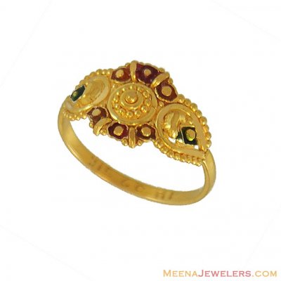 Kids Meenakari Ring (22 Karat) ( 22Kt Baby Rings )