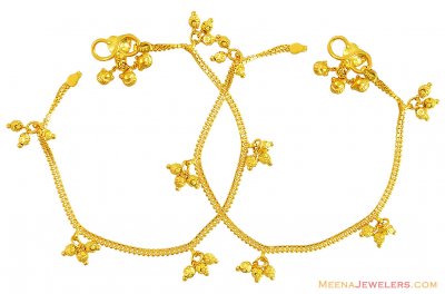 22K Gold Baby Anklet (Pair) ( Gold Anklets )