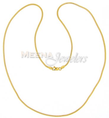 22Kt Gold Chain (Round Box) ( Plain Gold Chains )