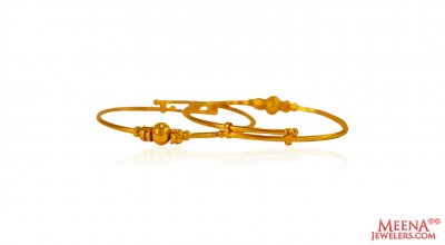 22Kt Gold Kids Kada 2PC ( Baby Bangles )