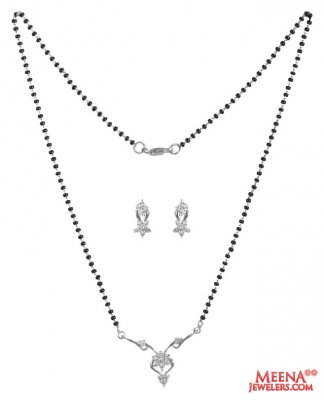 White Gold Mangalsutra Earrings set ( MangalSutras )