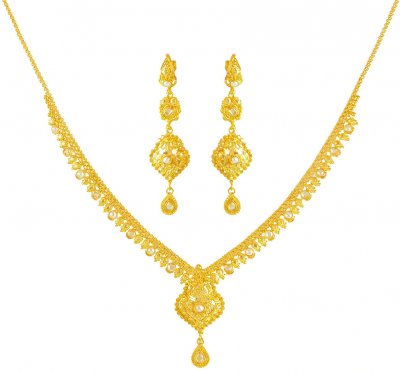 22Kt Gold Necklace Set ( Light Sets )