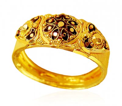 22K Gold Meenakari Ring  ( Ladies Gold Ring )