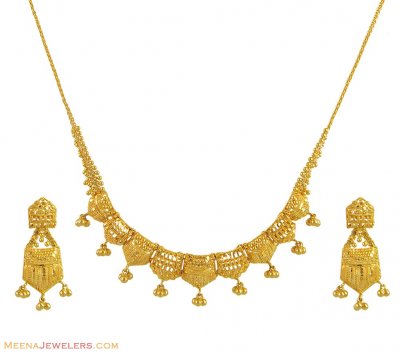 22K Filigree Necklace Set ( Light Sets )