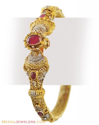 22k Antique Two Tone kada (1 Pc) ( Antique Bangles )