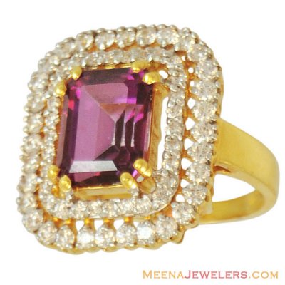 22k Stones Ladies Ring ( Ladies Rings with Precious Stones )