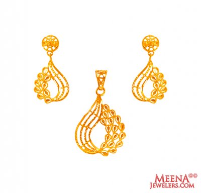 22Kt Gold Light Pendant Set ( Fancy Pendant Set )