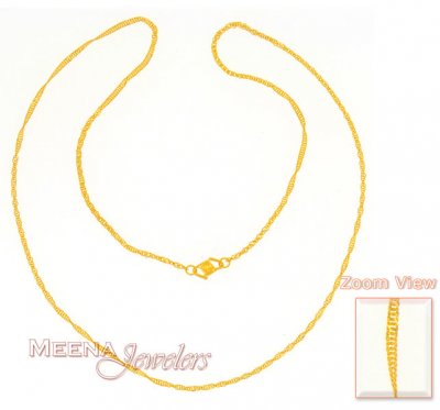 22Kt Gold Chain (16 Inch) ( Plain Gold Chains )