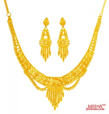 22KT Gold Set with Earrings ( 22 Kt Gold Sets )