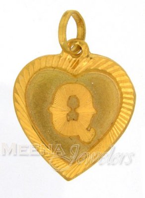 22Kt Q Initial Pendant ( Initial Pendants )