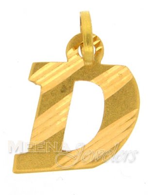 22Kt Initial Pendant (D) ( Initial Pendants )