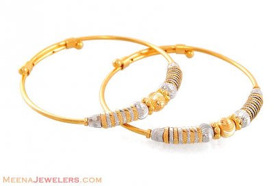 22K Two Tone Baby Bangles ( Baby Bangles )