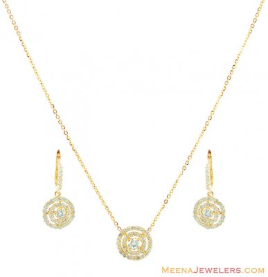 18K Gold Diamond Pendant Set  ( Diamond Pendant Sets )