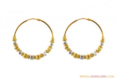 22k Two Tone Bali ( Hoop Earrings )