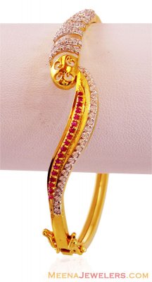 Gold Bangles with colored CZ ( Stone Bangles )