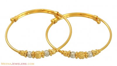 22k Two Tone Baby Bangles  ( Baby Bangles )