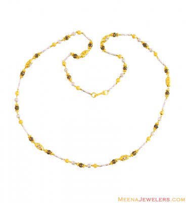 22K 2 Tone  Ball Chain(24 Inch)  ( 22Kt Long Chains (Ladies) )