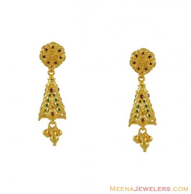 22Kt Gold Designer Earrings ( 22Kt Gold Fancy Earrings )