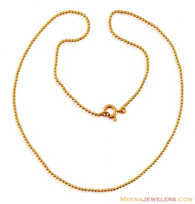 21K Gold Kids Ball Chain ( 22Kt Gold Fancy Chains )