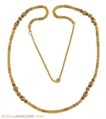 Gold Meenakari Chain (26 inches) ( 22Kt Long Chains (Ladies) )