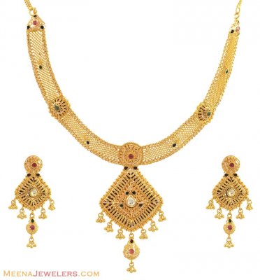 22Kt Gold Necklace Set ( 22 Kt Gold Sets )