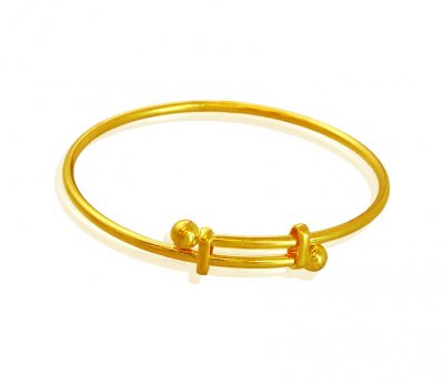 Adjustable 22K Gold Kids Kada (1Pc) ( Baby Bangles )