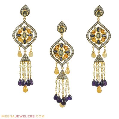 Nizam Polki Pendant Set  ( Diamond Victorian Jewelry )