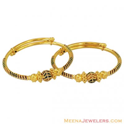 22K Exclusive Meenakari Kada (Pair) ( Baby Bangles )