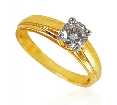 18kt Gold Diamond Ring For Ladies ( Diamond Rings )
