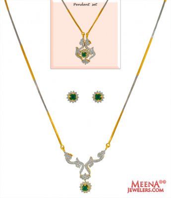 18 Kt Gold Diamond Necklace Set ( Diamond Necklace Sets )