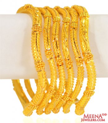 22K Gold Traditional Bangle Set ( Set of Bangles )