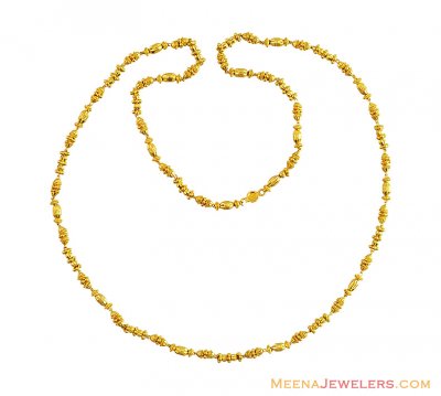 22K Fancy Gold Long Gold Ball Chain ( 22Kt Long Chains (Ladies) )